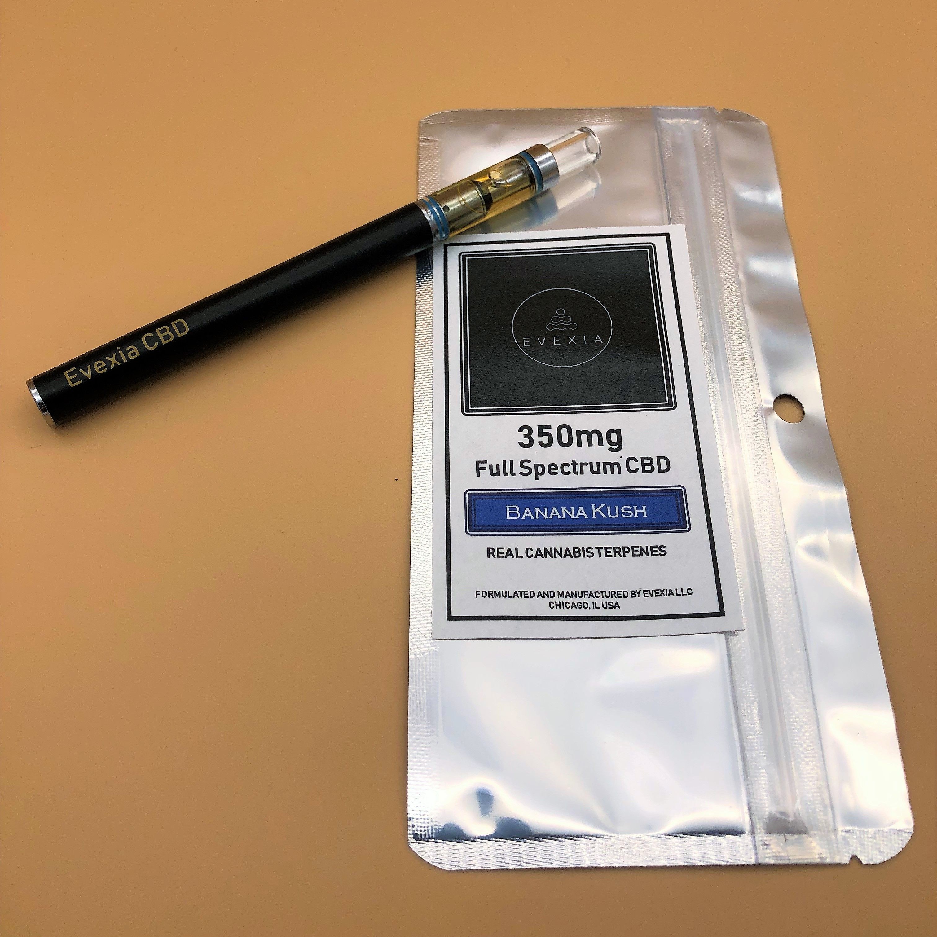 Evexia CBD Banana Kush Full Spectrum CBD Vape Pen 0.5g Leafly